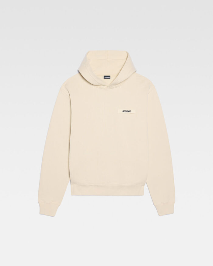 Le Beige hoodie Gros Grain/Black logo hoodie.